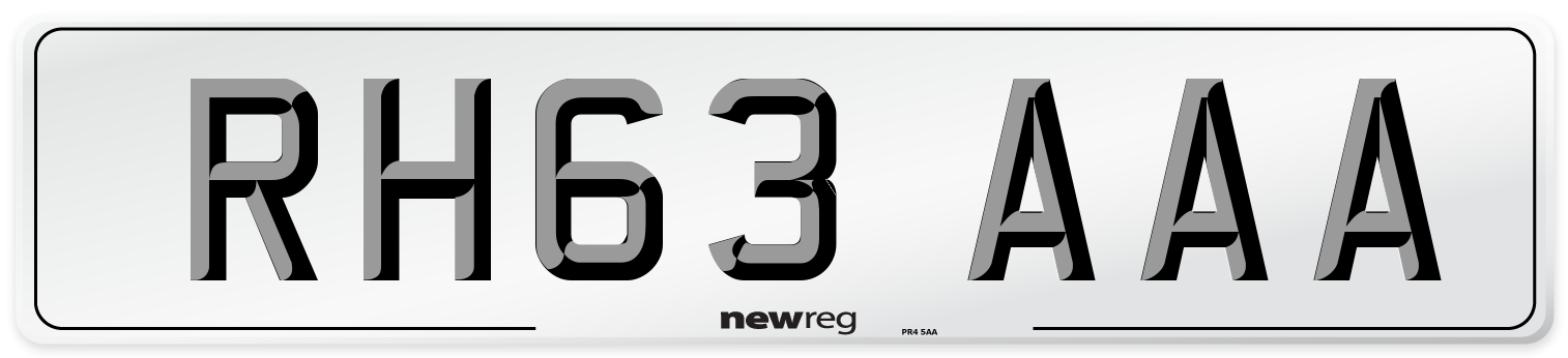 RH63 AAA Number Plate from New Reg